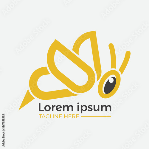 Modern Bee Icon Logo Design for Branding and Marketing