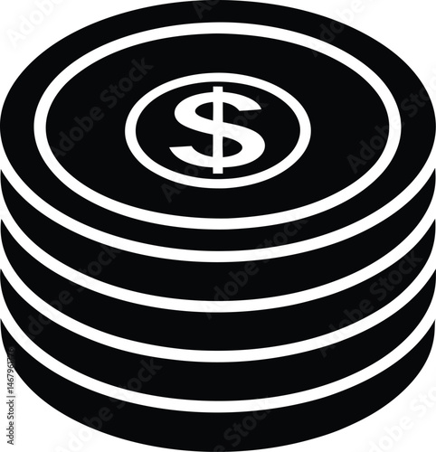 Coin Stack Icon Vector Illustration
