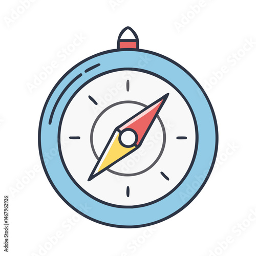 Find your way with this compass illustration for navigation and direction adventure exploration