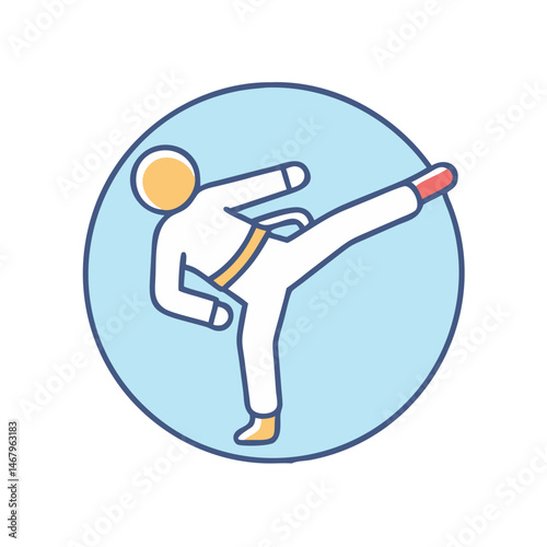 Karate martial arts kick fighter combat sport training exercise workout self defense icon art