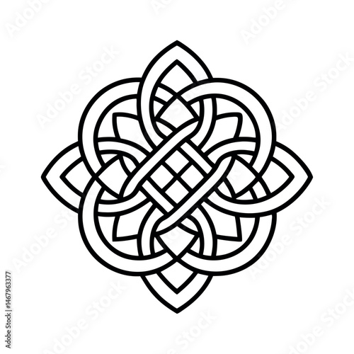 Celtic Knotwork Tattoo Outline Vector Artwork