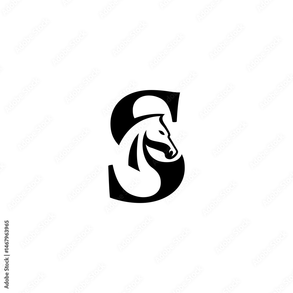 Fototapeta premium letter S horse logo