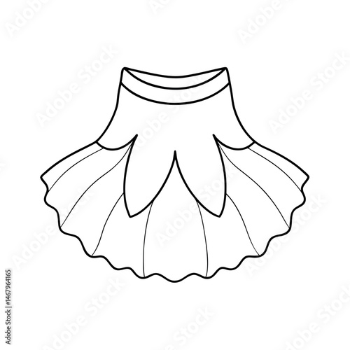Dance Skirts Tutus Outline Vector Illustration
