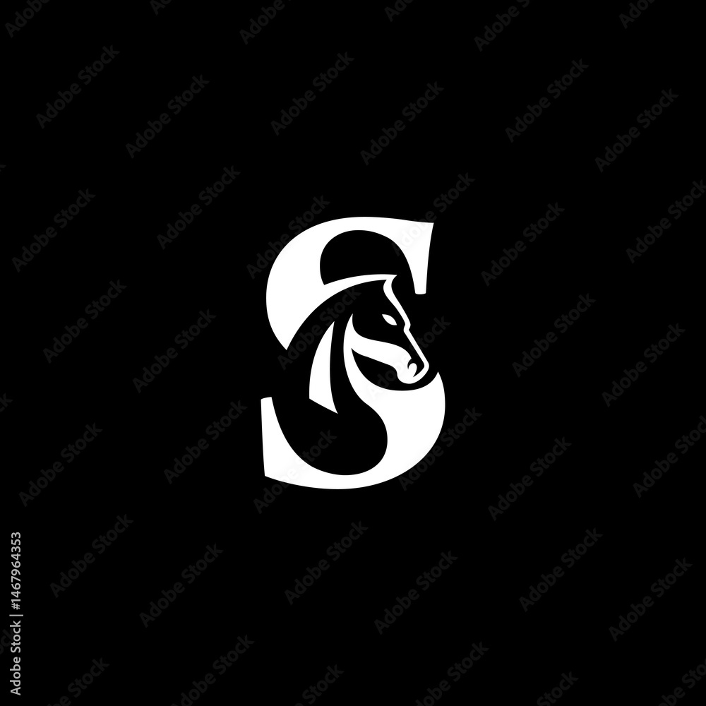 Obraz premium letter S horse logo