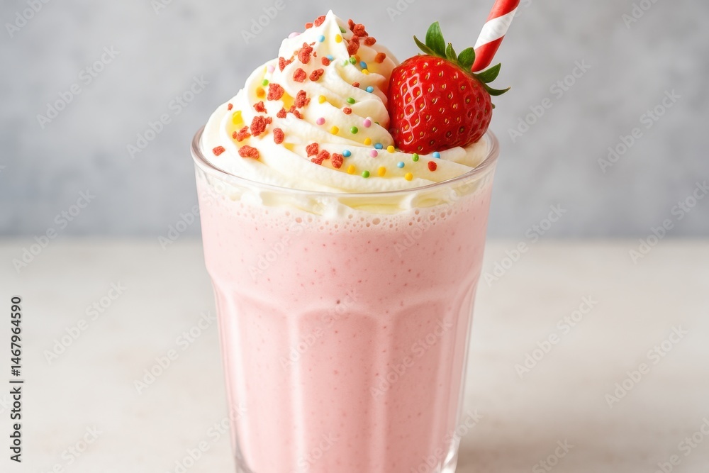 Milkshake With milk, ice cream and toppings. Milkshake With milk, ice cream and toppings.
