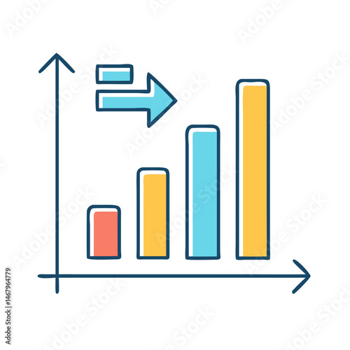 Growth chart bar graph increasing sales and revenue business performance and financial analysis