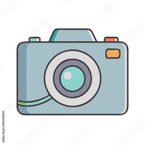Illustration of a vintage camera for photography enthusiasts and graphic designers usage
