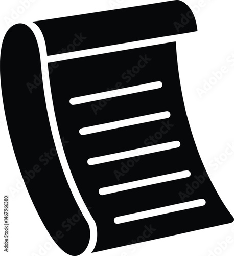 Receipt Paper Icon Vector Illustration