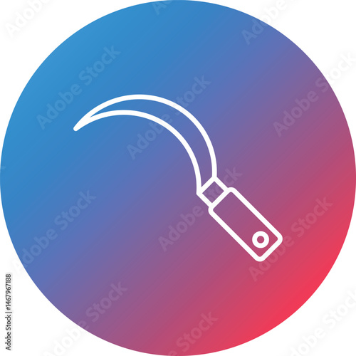 Sickle Line Gradient Circle Background Icon