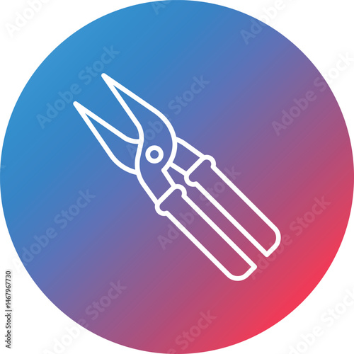 Pruners Line Gradient Circle Background Icon