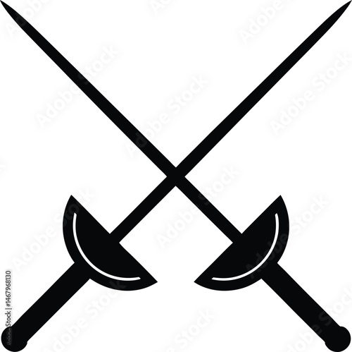 Sword Fencing Icon Vector Illustration