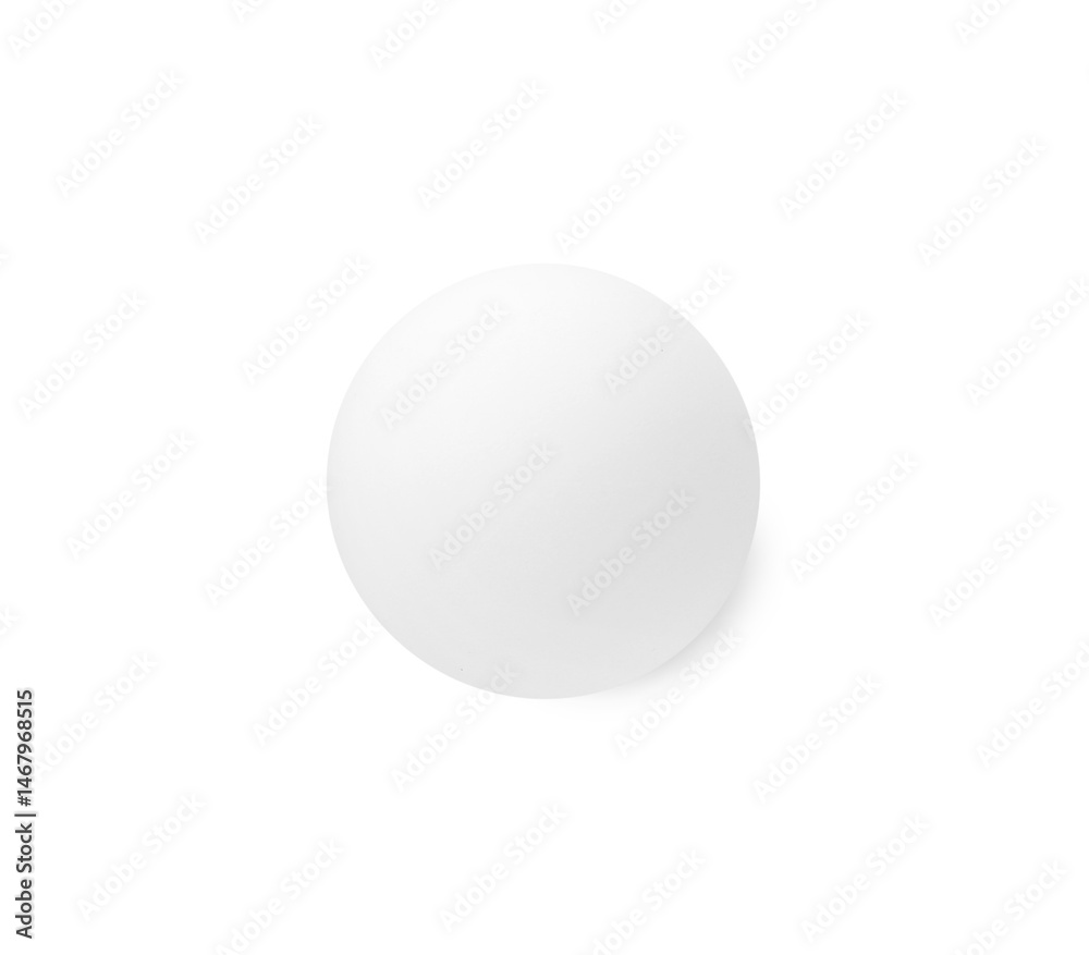One ping pong ball isolated on white, top view One ping pong ball isolated on white, top view
