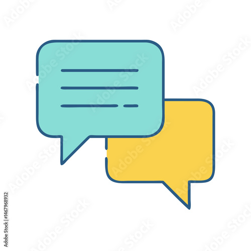 Chat bubbles vector graphic illustration for online messaging communication and discussion design