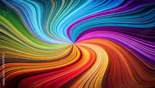 abstract colorful flowing curved lines with vibrant colors