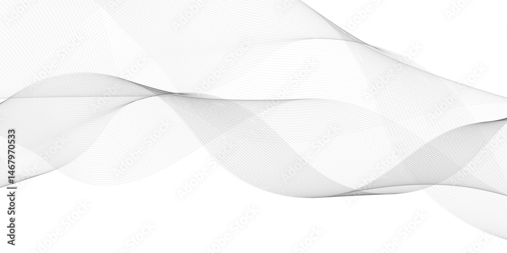 Fototapeta premium Wave business curve lines on transparent background. Abstract wavy ocean line and future technology, business, voice, sound, music, poster, banner background. 
