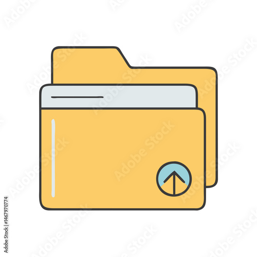 Upload file folder icon vector illustration for file management and data transfer design needs