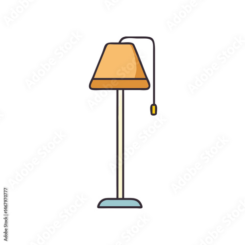 Illustration of a modern floor lamp for home decor lighting and interior design ideas concept
