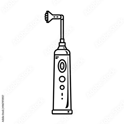 Electric toothbrush icon in outline style – concept of dental care oral hygiene and daily brushing