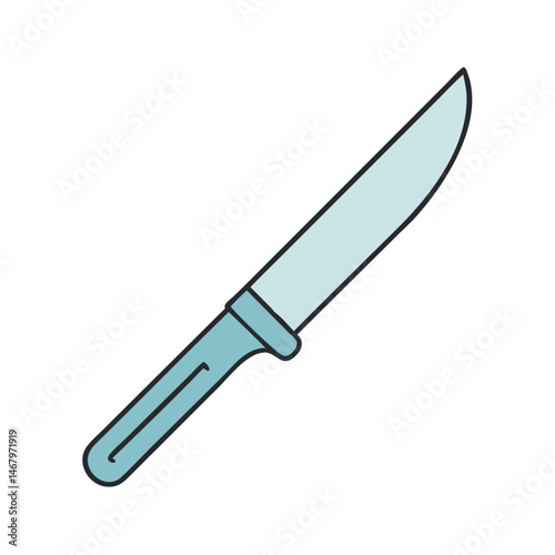 Illustration of a paring knife for cooking food preparation kitchen utensil sharp blade cutting tool