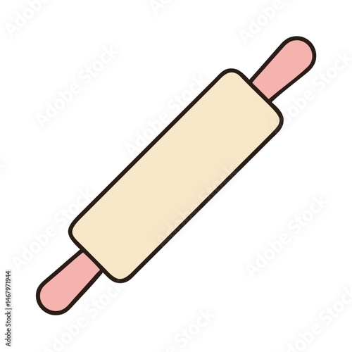Rolling pin illustration for baking and cooking needs kitchen utensil pastry tool dough roller icon design