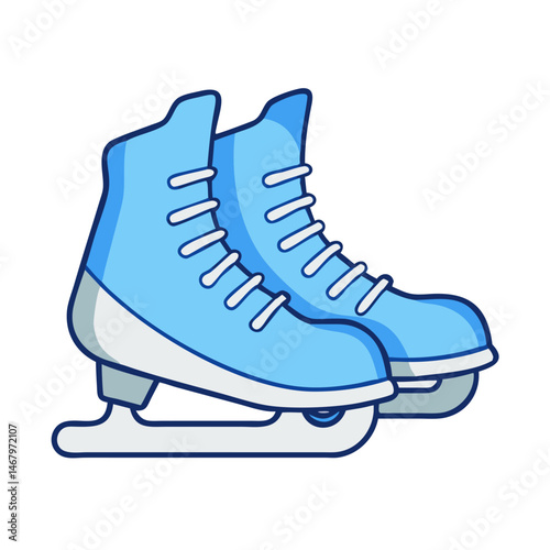 Illustration of ice skates winter sport equipment skating shoes ice skating rink winter fun ice skate ice