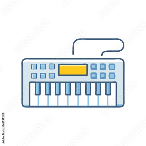 Illustration of synthesizer keyboard piano music instrument musical electronic keys sound audio