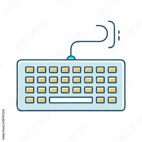 Illustration of computer keyboard device input technology typing keys electronic hardware peripheral
