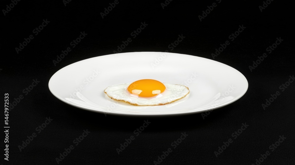 A white plate with an egg yolk on top. A white plate with an egg yolk on top.
