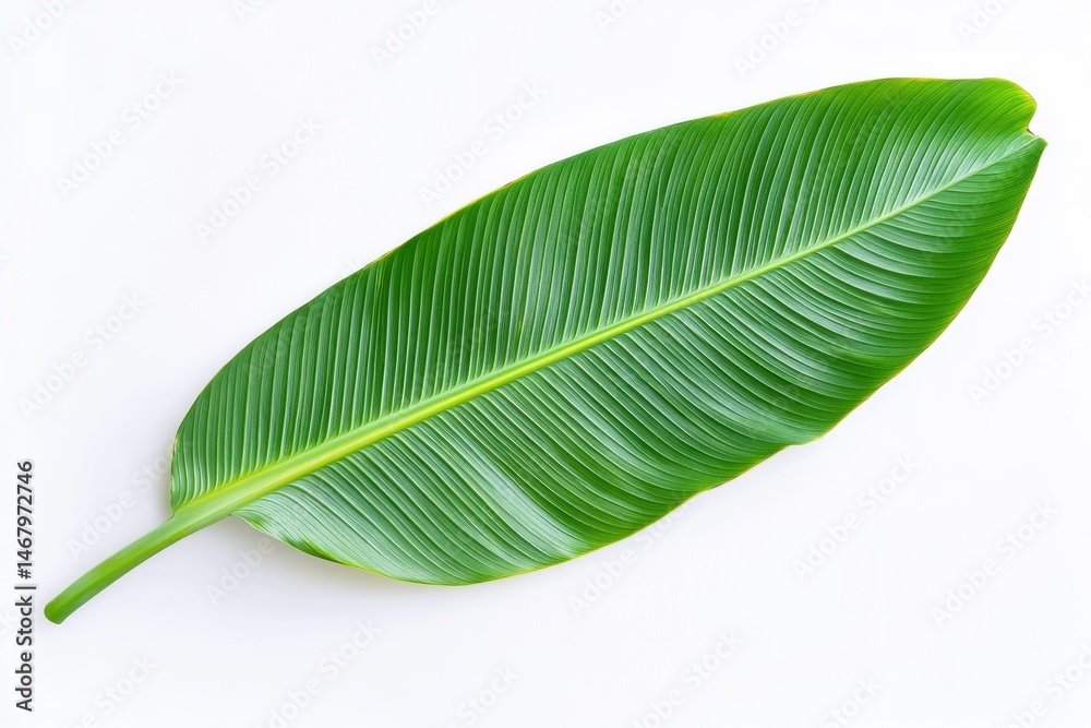 Obraz premium Green leaf of plant isolated on white background