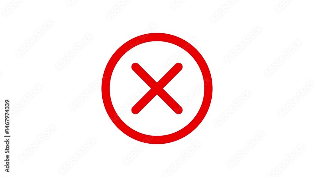 Green checkmark and red diagonal cross. Confirmation and refusal. Yes and no symbols. Shape animation. Choice in checklist. Green checkmark and red diagonal cross. Confirmation and refusal. Yes and no symbols. Shape animation. Choice in checklist.