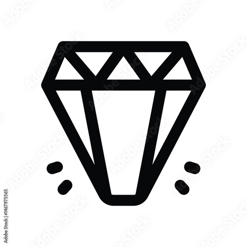 diamond line icon. Clean and minimalist vector icon for websites, mobile apps, presentations, and logos. Fully scalable and customizable for any project.