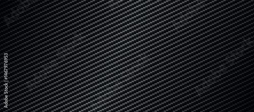 Panoramic dark carbon fiber texture with highlights - Vector illustration