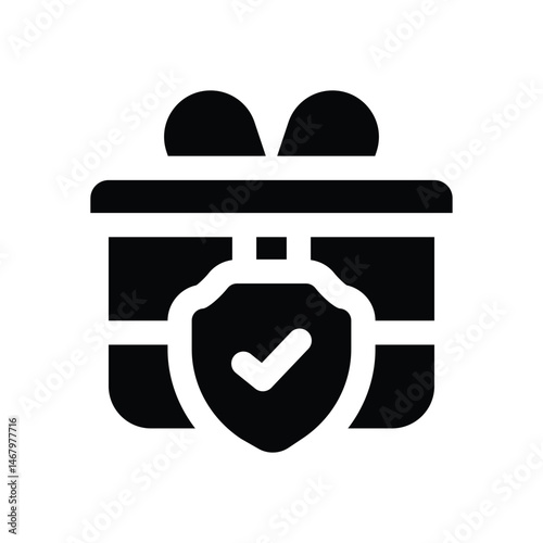 gift protection glyph icon. Strong and solid vector icon for websites, mobile interfaces, presentations, and visual branding. High quality and easy to edit.