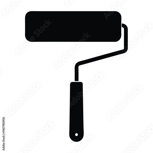 The black paint roller icon features a simple yet effective tool for painting