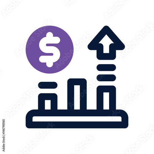 increase duotone icon. Sleek and modern vector icon for websites, mobile apps, marketing materials, and corporate design. Fully scalable and ready to use.