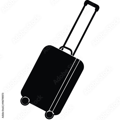 The rolling suitcase is designed in simple black and white for effortless travel