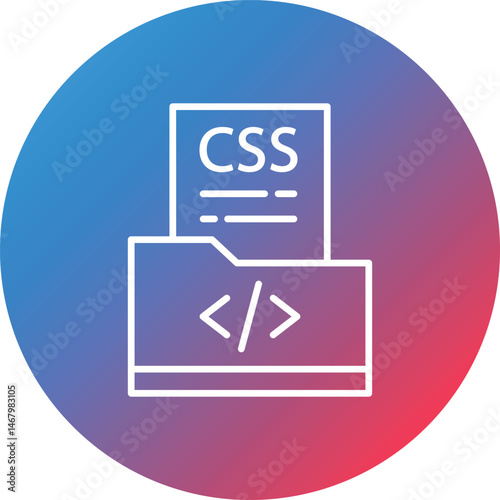 CSS File Line Gradient Circle Background Icon