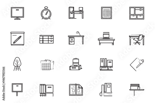 Minimalist bulletin board line artwork