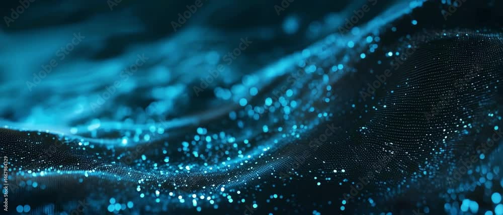 Abstract Blue Particle Wave: Digital data flowing, glowing technology concept. Futuristic seamless loop animation, 4K tech background video. Abstract Blue Particle Wave: Digital data flowing, glowing technology concept. Futuristic seamless loop animation, 4K tech background video.