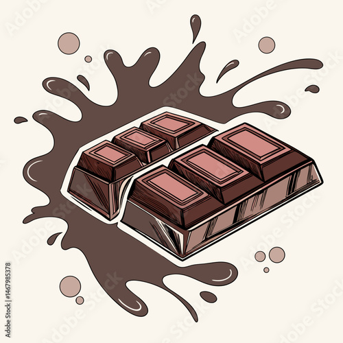 chocolate bar on white background