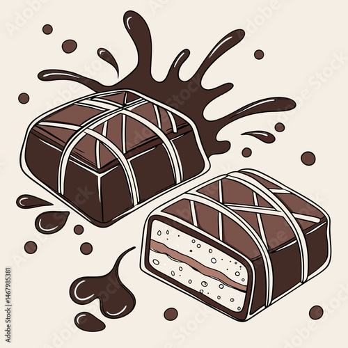 vector illustration of a chocolate cake