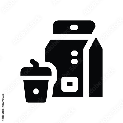 take away glyph icon. Strong and solid vector icon for websites, mobile interfaces, presentations, and visual branding. High quality and easy to edit.