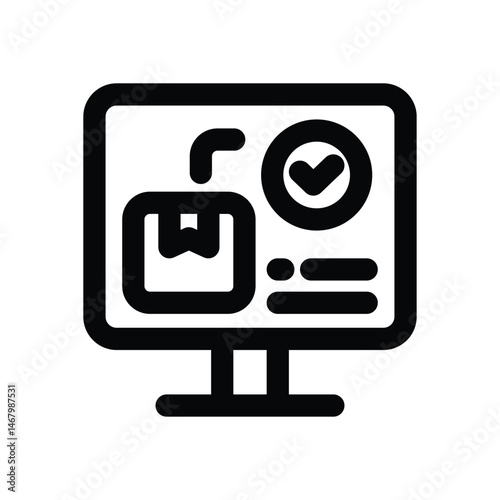 confirm line icon. Clean and minimalist vector icon for websites, mobile apps, presentations, and logos. Fully scalable and customizable for any project.