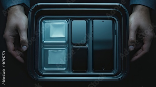 Phone Feast Tech in a Tray with Ready to Consume.
