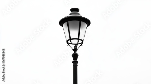 Classic Streetlamp Minimalist Charm in Black and White.