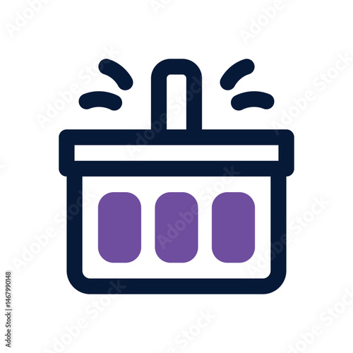 shopping basket duotone icon. Sleek and modern vector icon for websites, mobile apps, marketing materials, and corporate design. Fully scalable and ready to use.