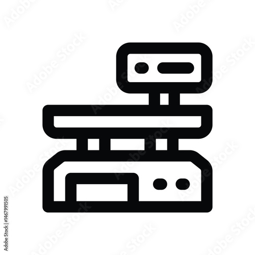 weigh scale line icon. Clean and minimalist vector icon for websites, mobile apps, presentations, and logos. Fully scalable and customizable for any project.