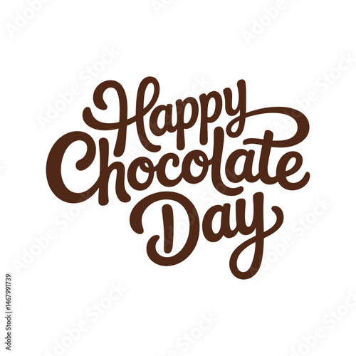 Happy chocolate day greeting card or poster illustration on a white background