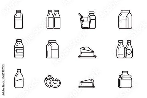 Buttermilk modern line icon design