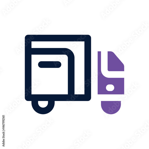 truck delivery duotone icon. Sleek and modern vector icon for websites, mobile apps, marketing materials, and corporate design. Fully scalable and ready to use.